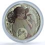 Niue 1 dollar Aquarius KM-505 Zodiac Signs Mucha Art proof silver coin 2011