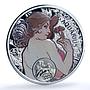 Niue 1 dollar Aquarius KM-505 Zodiac Signs Mucha Art proof silver coin 2011