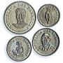 Paraguay 50 10 5 1 guaranies Set Republic Commemorative proof steel coins 1975
