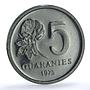 Paraguay 50 10 5 1 guaranies Set Republic Commemorative proof steel coins 1975
