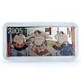 Mongolia 1000 togrog Sumo Wrestlers KM-232 Japan Art 5 oz proof silver coin 2005