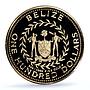 Belize 100 dollars Kinkajou KM-70 Wildlife Fauna PR 70 PCGS gold coin 1982