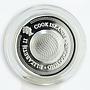 Cook Islands 1 dollar Gemstone Zodiac Signs Cancer silver coin 2003