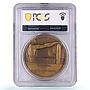 Italy Mussolini Visit Genoa Fascism of Fire C-53 MS 64 PCGS bronze medal 1938
