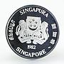 Singapore 5 dollars Benjamin Shears Bridge silver coin 1982