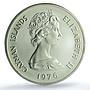 Cayman Islands 50 dollars Queens of England KM-12 MS 69 PCGS silver coin 1976