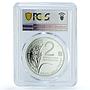 Israel 2 sheqalim Roe Lily KM-232 Flower Flora Fauna PR 68 PCGS silver coin 1992