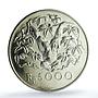 Indonesia 5000 rupiah Orangutan KM-40 Monkey Fauna MS 66 PCGS silver coin 1974