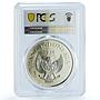 Indonesia 5000 rupiah Orangutan KM-40 Monkey Fauna MS 67 PCGS silver coin 1974
