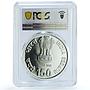 India 150 rupees Income Tax Building Chanakya KM-380 PL 66 PCGS silver coin 2010