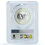 Albania 100 leke European Integration KM-84 Dove Bird MS69 PCGS silver coin 2001