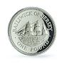 Jersey 1 pound Elizabeth II Gemini KM-88a Ship PR 69 PCGS silver coin 1993