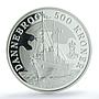 Denmark 500 kroner Yacht Dannebrog KM-929 Ship PR 69 PCGS silver coin 2008