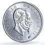 Italy 5 lire Victor Emmanuel II KM-8.3 silver coin 1873 BN