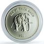 Vietnam 100 dong Elephant KM-21 Wildlife Protection Fauna silver coin 1986