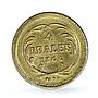 Guatemala 4 reales Rafael Carrera Cuatro KM-135 gold coin 1864 R