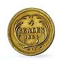 Guatemala 4 reales Rafael Carrera Cuatro KM-135 gold coin 1864 R