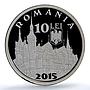 Romania 10 lei Peles Palace KM-399 Architecture PR 70 PCGS silver coin 2015