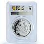 Sierra Leone 10 dollars Leopard Coloured KM-248a Cat PR 69 PCGS silver coin 2001