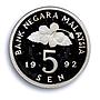 Malaysia 5 sen Republic KM-50a PR 67 PCGS silver coin 1992