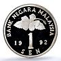 Malaysia 1 sen Republic KM-49a PR 67 PCGS silver coin 1992