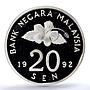 Malaysia 20 sen Republic KM-52a PR 67 PCGS silver coin 1992