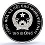 Vietnam 100 dong Edaphosaurus KM-45 Fauna Dinosaurs PR 68 PCGS silver coin 1994