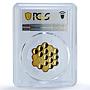Latvia 5 euros Honeycomb Bees Gilt KM-201 PR 69 PCGS silver coin 2018