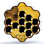 Latvia 5 euros Honeycomb Bees Gilt KM-201 PR 69 PCGS silver coin 2018