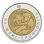 Ukraine 5 hryvnia At the turn /verge /edge of Millennium time bimetal coin 2001