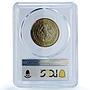Mexico 10 pesos Aztec Rev. KM-616 Schon-180a MS 66 PCGS bimetal coin 1998