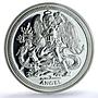 Isle of Man 1 angel Archangel Michael Piedfort KM-1611 PR69 PCGS silv. coin 2018