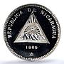 Nicaragua 500 cordobas Rigoberto Lopez Perez KM-47 PR 67 PCGS silver coin 1980