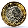 Mexico 10 pesos Aztec Rev. KM-616 Schon-180a MS 63 PCGS bimetal coin 1998