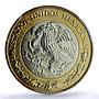 Mexico 10 pesos Aztec Rev. KM-616 Schon-180a MS 63 PCGS bimetal coin 1998