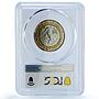 Mexico 10 pesos Millennium Aztec Rev. KM-636 MS 67 PCGS bimetal coin 2000