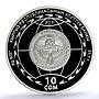 Kyrgyzstan 10 som EAEU Economic Union KM-65 Flags PR 69 PCGS silver coin 2015