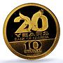 Namibia 10 dollars Bank KM-23 Anniversary Eagle Bird MS 70 PCGS gold coin 2010