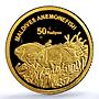 Maldives 50 rufiyaa Anemonefish KM-108 Marine Fauna PR 69 PCGS gold coin 2011