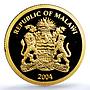 Malawi 5 kwacha Elephant African Wildlife Fauna PR 70 PCGS gold coin 2004