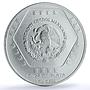 Mexico 5 pesos Chaac Mool KM-574 Precolombina Maya silver coin 1994