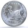 Mexico 5 pesos Chaac Mool KM-574 Precolombina Maya silver coin 1994