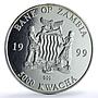 Zambia 5000 kwacha Elephant KM-73 African Wildlife Fauna silver coin 1999