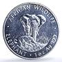 Zambia 5000 kwacha Elephant KM-73 African Wildlife Fauna silver coin 1999