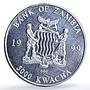 Zambia 5000 kwacha Elephant KM-73 African Wildlife Fauna silver coin 1999