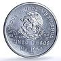 Mexico 5 pesos Opening Southern Railroad KM-466 Train silver coin 1950