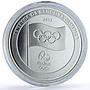 Brazil 5 reais Rio Olympics Flag Handover KM-680 Sports proof silver coin 2012