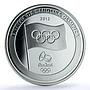 Brazil 5 reais Rio Olympics Flag Handover KM-680 Sports proof silver coin 2012