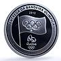 Brazil 5 reais Rio Olympics Flag Handover KM-680 Sports proof silver coin 2012