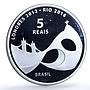 Brazil 5 reais Rio Olympics Flag Handover KM-680 Sports proof silver coin 2012